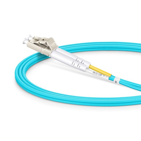 LC UPC to LC UPC, Duplex, 2 Fibers, Multimode (OM4), Riser (OFNR), 2.0mm, Tight-Buffered, Aqua - Image 6