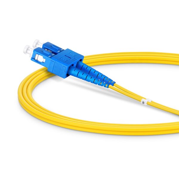 LC UPC to SC UPC, Duplex, 2 Fibers, Single Mode (OS2), Riser (OFNR), 2.0mm, Tight-Buffered, Yellow - Image 4