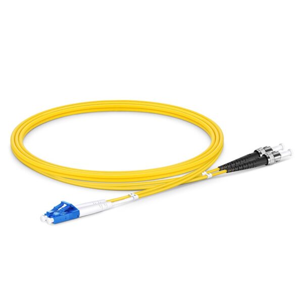 LC UPC to ST UPC, Duplex, 2 Fibers, Single Mode (OS2), Riser (OFNR), 2.0mm, Tight-Buffered, Yellow - Image 4