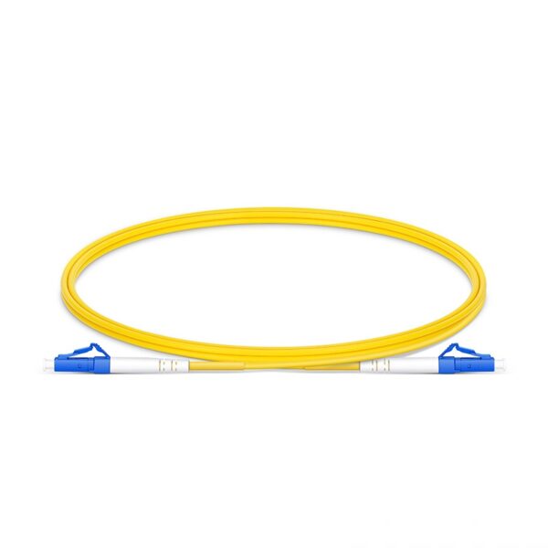 LC UPC to LC UPC, Simplex, 1 Fiber, Single Mode (OS2), Riser (OFNR), 2.0mm, Tight-Buffered, Yellow
