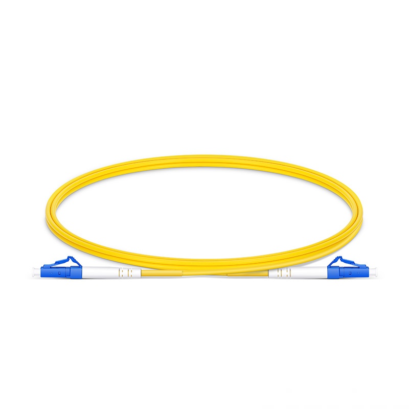 LC UPC to LC UPC, Simplex, 1 Fiber, Single Mode (OS2), Riser (OFNR), 2.0mm, Tight-Buffered, Yellow