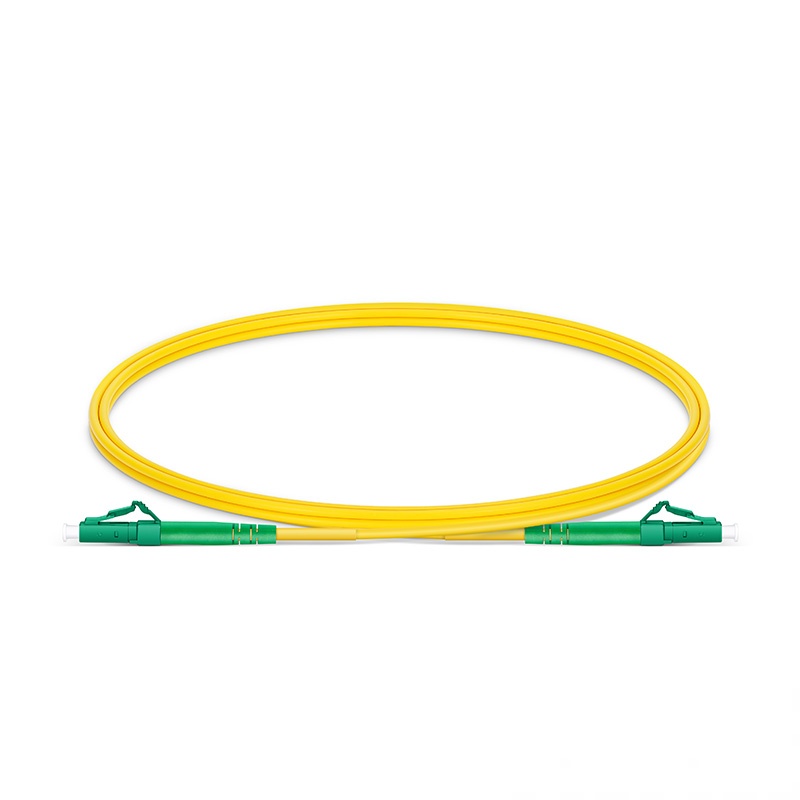 LC APC to LC APC, Simplex, 1 Fiber, Single Mode (OS2), Riser (OFNR), 2.0mm, Tight-Buffered, Yellow