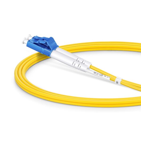 LC UPC to SC APC, Duplex, 2 Fibers, Single Mode (OS2), Riser (OFNR), 2.0mm, Tight-Buffered, Yellow - Image 3