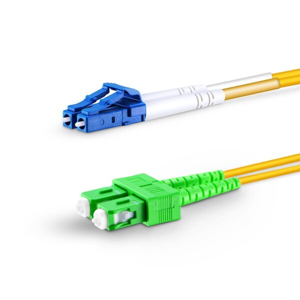 LC UPC to SC APC, Duplex, 2 Fibers, Single Mode (OS2), Riser (OFNR), 2.0mm, Tight-Buffered, Yellow - Image 5