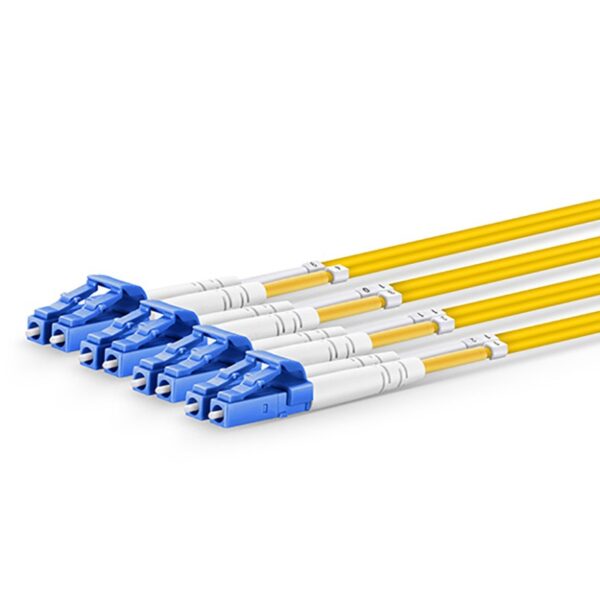 MTP® Harness, MTP®-8 APC (Female) to 4 LC UPC Duplex, 8 Fibers, Single Mode (OS2), Plenum (OFNP), 0.35dB Max, Type B, Yellow - Image 2