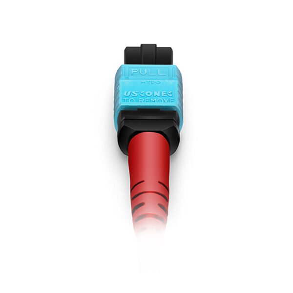 Customized MTP®-24 Trunk Cable, 48-192 Fibers, Multimode (OM4), 0.35dB Max, Braided Tubing, Magenta - Image 2