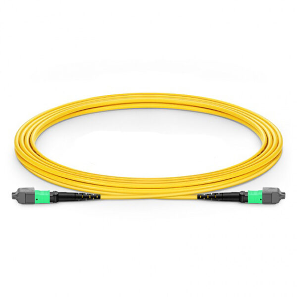 3m (10ft) MTP® Jumper, MTP®-12 APC (Female) to MTP®-12 APC (Female), 12 Fibers, Single Mode (OS2), Plenum (OFNP), 0.35dB Max, Type B, Yellow