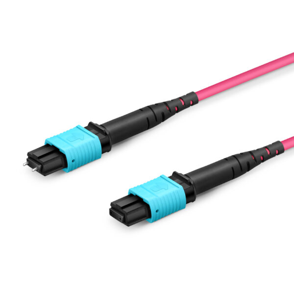 Customized MTP®-24 Trunk Cable, 48-192 Fibers, Multimode (OM4), 0.35dB Max, Braided Tubing, Magenta (Copy) - Image 5